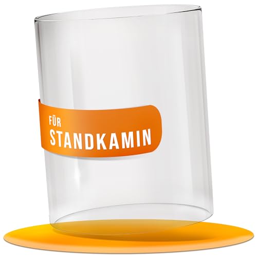 flammtal - Ersatzglas für Bioethanol Standkamin - Feuerfester Glaszylinder [Ø 23 cm/Höhe 32cm] - Kompatibel mit flammtal & weiteren Ethanol Terrasenkaminen - Hitzeresistentes Borosilikatglas